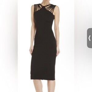 Dress The Population Women's Black Gwen Strappy Midi Dress, Size L